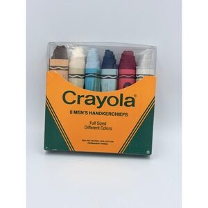 Vintage 1981 Crayola Handkerchiefs 6 Pack Crayon Box Novelty